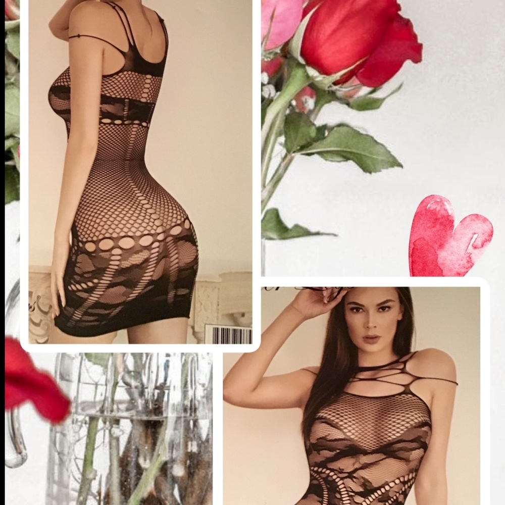 Women sheer lingerie dress